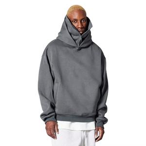 Sweat à capuche élégant 100% coton pour hommes avec cagoule à double capuche Zip Drop Shoulder Sweatshirt personnalisable pour l'hiver froid - Product Image 1
