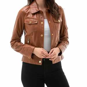 Ultima <span class=keywords><strong>donna</strong></span> di alta qualità vera pelle di mucca <span class=keywords><strong>giacca</strong></span> da <span class=keywords><strong>moto</strong></span> vera pelliccia traspirante prodotto estivo - Product Image 1