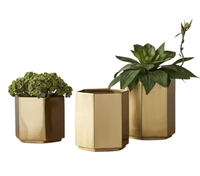 Grand pot de fleurs décoratif suspendu en fer chromé, durable, écologique, doré, taille personnalisable, utilisation en extérieur/intérieur