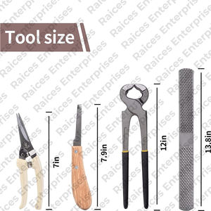 ชุดเครื่องมือตัดแต่งขนเกือกม้าแบบไม่ขึ้นสนิมทนทานชุดอุปกรณ์ดูแลม้าม้าม้า - Product Image 6