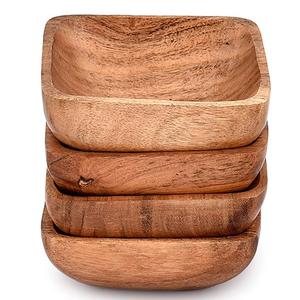 Bol en bois naturel carré à prix de gros pour la maison et la cuisine, bol à fruits moderne, durable et écologique pour servir des salades et des fruits - Product Image 3