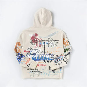 เสื้อฮู้ดดี้ครอปพิมพ์ลายกราฟิกด้วยเทคนิค DTG ผ้าคอตตอน 100% หนัก 450 GSM ไม่มีเชือก ทรงโอเวอร์ไซส์ สำหรับผู้ชาย พร้อมโลโก้สั่งทำ - Product Image 2