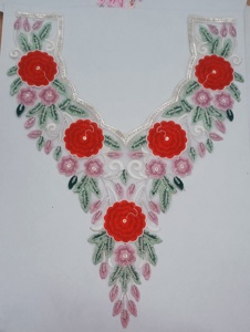 Cols de chemise en dentelle brodée en coton et polyester pour hommes et femmes personnalisés, patchs cousus pour vêtements - Product Image 4