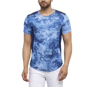 Metro-Camiseta de gimnasio para hombre, camisa de fitness de gran tamaño con logo personalizado, lisa, cuello redondo, algodón y poliéster anudado teñido, venta al por mayor - Product Image 1