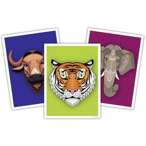 Lot de 3 impressions d'art animaux asiatiques style Madeleine, motif nature morte complexe - Product Image 5