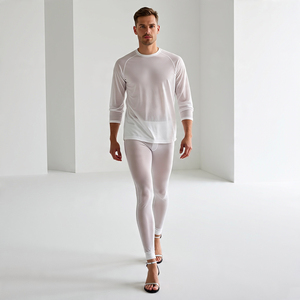 High Waist Workout Leggings With Pockets Men's Quick Dry <b>Jogging</b> Fitness Capri Pants Boys Compression Tight Athletic Legging Men - Product Image 4