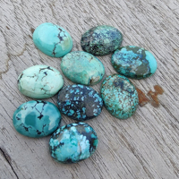 En gros Cabochons de Turquoise Tibétaine Naturelle Grade AAA, à dos plat, gemmes calibrées bleues, toutes tailles, taille ovale, certifiés par un tiers, petits