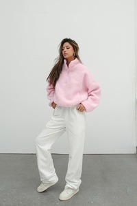 Sweat Jogger Pantalons empilés Ensemble de survêtement Haut court à capuche imprimé bouffant personnalisé Hiver Capuche avant - Product Image 6