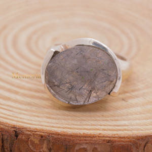 Antique Vintage Noir Quartz Rutile Pierre Précieuse 925 Solide En Argent Sterling Fait À La Main Femmes Anneaux Bijoux Pour La Vente En Gros - Product Image 1