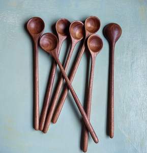 Cuchara Original de Acacia con Mango Largo, Estilo Vintage, Ecológica, Cuchara Japonesa para Postres, Cuchara Profunda para Revolver, Regalos Empresariales - Product Image 4