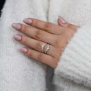 Marquise Lab Grown Stackable Bridal <b>Ring</b> <b>Set</b> Diamond Cluster <b>Sterling</b> <b>Silver</b> Gold VS1 Clarity-Elegant Luxurious Wedding - Product Image 5