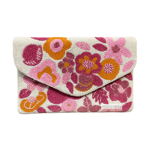 Sac de soirée pochette à motif floral perlé à la main, sac à main perlé pour mariée et fête - Product Image 6