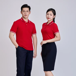 Camisa Roja con Botones para Hombre |   95% Algodón 5% Elastano Tejido de Punto |   Cuello en Contraste |   Ropa Casual OEM - Product Image 1