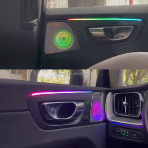 Lumière d'ambiance dédiée XC60 pour <span class=keywords><strong>Volvo</strong></span> XC60 2018-2025, lampe d'ambiance LED 64 couleurs, porte avec haut-parleur, éclairage néon - Product Image 2