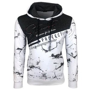 Fabrication de sweats à capuche pour hommes d'automne avec impression personnalisée et très vendue sweatshirts décontractés 100% coton avec poche surdimensionnée régulière - Product Image 1