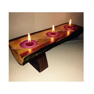 Chic Vintage Antique vieilli décoratif bougeoir en bois qualité supérieure adapté à la fête de mariage de Noël Diwali - Product Image 6