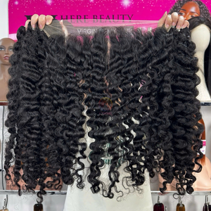 Livraison directe paquet de cheveux humains vierges birmans bouclés à double trame cheveux humains bruts vietnamiens d'un donneur cuticule alignée cheveux bruts bouclés birmans - Product Image 2