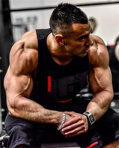 Custom Men's Gym Tank Top <b>V</b>-Neck Knitted Breathable Sporty 100% Polyester Nylon Mesh Fabric 2026 - Product Image 4