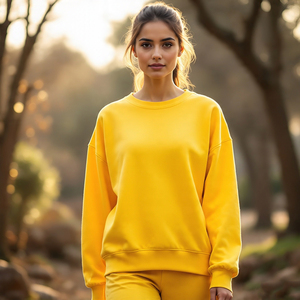 Sudadera vintage en blanco 500GSM para mujer, sudadera holgada de gran tamaño con cuello redondo y lavado ácido con piedra - Product Image 4