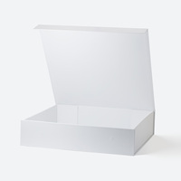 Boîte cadeau pliable en carton noir de luxe, format carré A3, peu profonde