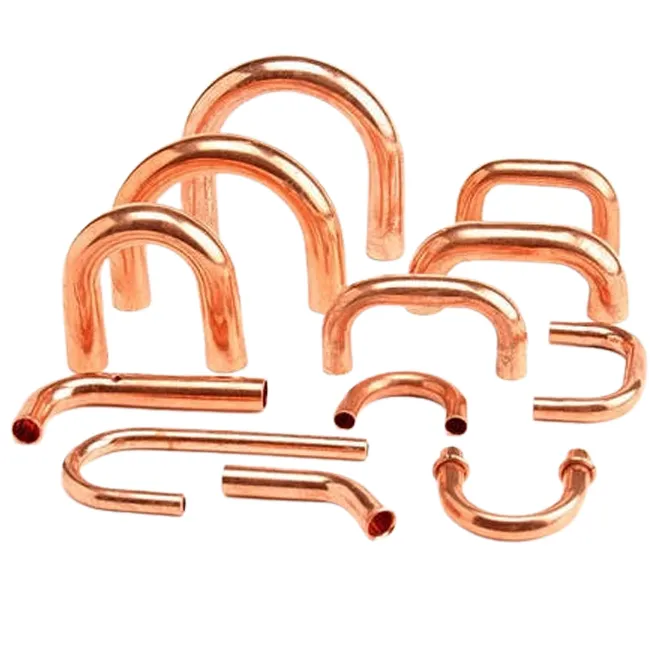 OEM Custom 90-180 Degree 1/4 1/2 Copper Tube / Pipe Return Bend / Tube Bending Service For Welding HVAC Suction Line Fittings