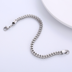 Pulsera de Cadena <span class=keywords><strong>Franco</strong></span> de Plata Fina para Hombre, Pulsera de Eslabones <span class=keywords><strong>Franco</strong></span> Mariner de Moda, Pulsera de Cadena de Acero Inoxidable de 6 mm de Grosor - Product Image 4