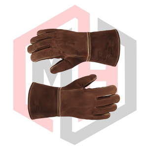 Guantes Resistentes al Calor de Cuero Dividido, Cuero Vacuno de 11 oz de Grosor, 14 Pulgadas, Antiestáticos, Resistentes a Desgarros, para Chimeneas y Fogatas - Product Image 6