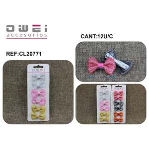 Navidad elegante dulce 12u/c LITTLE BAND Horquillas para el cabello con Clip tela Metal plástico pinzas para el cabello para decoración de cabello de fiesta - Product Image 1