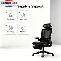 Chaise de bureau ergonomique réglable en maille avec repose-pieds, accoudoirs 4D, chaise inclinable pour ordinateur, pour la maison, le bureau et le lieu de travail