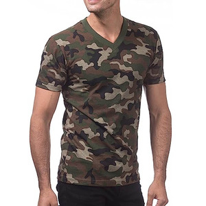 2023 T-shirt à manches courtes en coton à col en V pour hommes, motif solide d'été à la mode hautement personnalisé - Product Image 3
