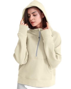 Sweat à Capuche Surdimensionné à Demi-fermeture Éclair pour Femme, Couleur Personnalisée, Manches Longues, Sweat à Capuche Surdimensionné à Demi-fermeture Éclair pour Femme, Vêtement en Gros - Product Image 4