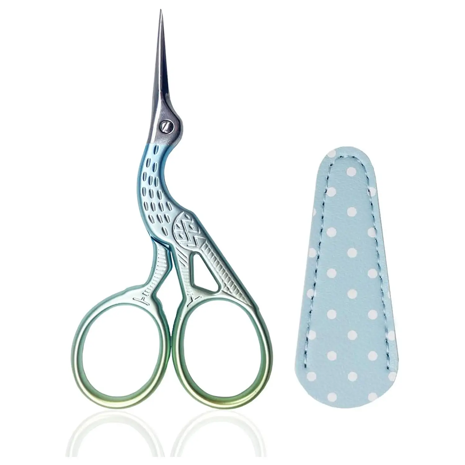 Embroidery Craft Needlework Artwork & Everyday Use 3.6-inch Cyan Scissors Professional Stainless Steel
