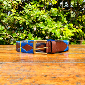 เข็มขัดหนังโปโลของผู้ชายทำด้วยมือด้วยด้ายสังเคราะห์รีไซเคิลและหัวเข็มขัดทองเหลืองสไตล์ลำลองดีไซน์ไม่เหมือนใคร - Product Image 3