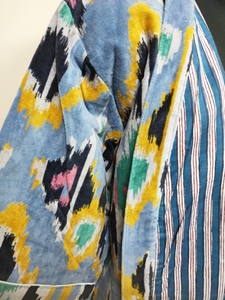 Ikat Kimono Robe Bridal Robes Bridal Robes Boho dress <b>Festival</b> dress Cotton Velvet Kimono Bathrobe Gift Ikat Kimono for her - Product Image 3