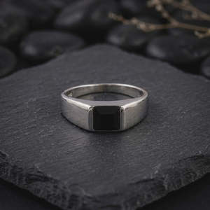 <b>Silver</b> Prince Vintage Onyx <b>Ring</b> for Him-Bezel <b>Set</b> Fashion Jewelry Size 20 - Product Image 4