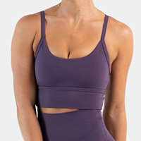 Soutien-gorge de sport pour femme grande taille, léger, écologique, sans coutures, respirant, extensible dans quatre directions, à maintien élevé, avec logo frontal, effet délavé