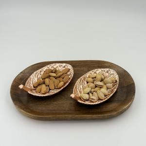 Bol à fruits secs en bois de feuille fait à la main, respectueux de l'environnement, avec plateau, bols décoratifs pour fruits secs, accessoires pour la maison - Product Image 1