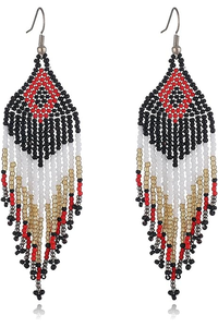 Seed <b>Bead</b> Drop Earrings for Women Handmade Colorful Earrings Seed <b>Bead</b> Long <b>Fringe</b> Trending Beaded Earring Accept Customization - Product Image 5