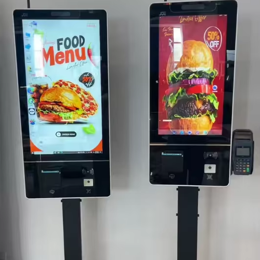 15,6 дюймов KFC терминал для оплаты ресторана сенсорный ЖК-экран рекламный дисплей напольный киоск для завтрака кофе киоск