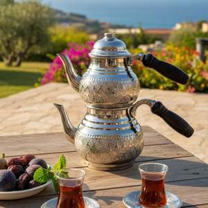 Petite théière classique en cuivre de 1,5 L avec couvercle, pot à eau en verre pour restaurant, hôtel et usage domestique, pour servir le thé et les boissons - Product Image 3