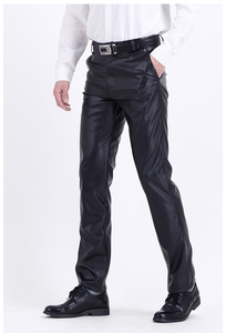 El modelo más nuevo Skinny Fit Men Color marrón Pantalones de cuero genuino Ropa casual Hombres Pantalones de cuero de alta calidad - Product Image 4