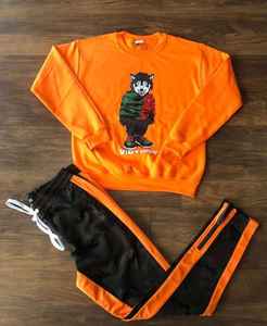 2021 Men's Cargo Tracksuit Wholesale Printed <b>Fleece</b> <b>Sweatshirt</b> and Sweatpants Jogging Fitness Suit - Product Image 6