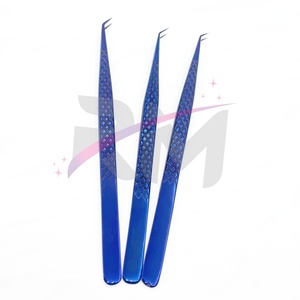 RMI Super Product High Quality Material Stainless Steel <b>Eyelash</b> <b>Tweezer</b> Purple Plasma Color 45 Degree Isolation <b>Tweezer</b> - Product Image 4