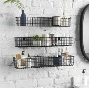 Étagère murale combinée créative avec revêtement en poudre noire de haute qualité avec trois niveaux pour le stockage en gros indien - Product Image 2