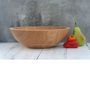 Cuencos para servir con decoración de material natural Tazón de sopa de madera Acabado múltiple y diseño en forma - Product Image 5