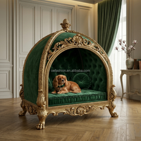 Canapé Rococo Néo-Classique en Velours Émeraude Doré Sculpté Sur Mesure FF&E Vérifié pour Projets de Salons VIP de Palais