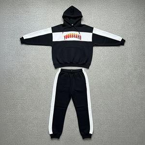 Heavyweight cotton <b>men's</b> tracksuit 400 GSM Premium Quality Custom embroidered logo oversized Pullover <b>man</b> 2 piece set - Product Image 1