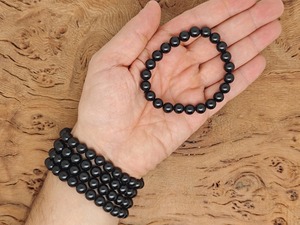 Pulsera de Cuentas Talladas de Turmalina Negra de 8mm al por Mayor, Artesanía de Piedras Semipreciosas, Compra de Recuerdos de Sanación con Amor, Estilo Mascota - Product Image 3