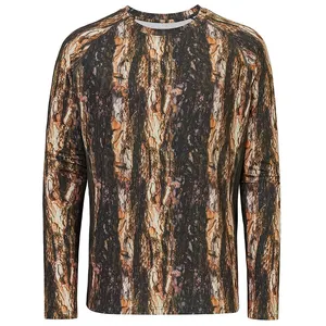 Custom OEM High Quality Camouflage T-Shirts Breathable Hunting Men's Long Sleeve hunting performance shirt