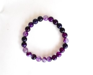 Hot Selling Polished Banded Agate Purple Natural <b>Healing</b> 8mm <b>Bracelet</b> for Meditation Jewelry - Product Image 1